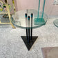 Vintage Postmodern Glass Side Table with Triangular Base by Becker Designs