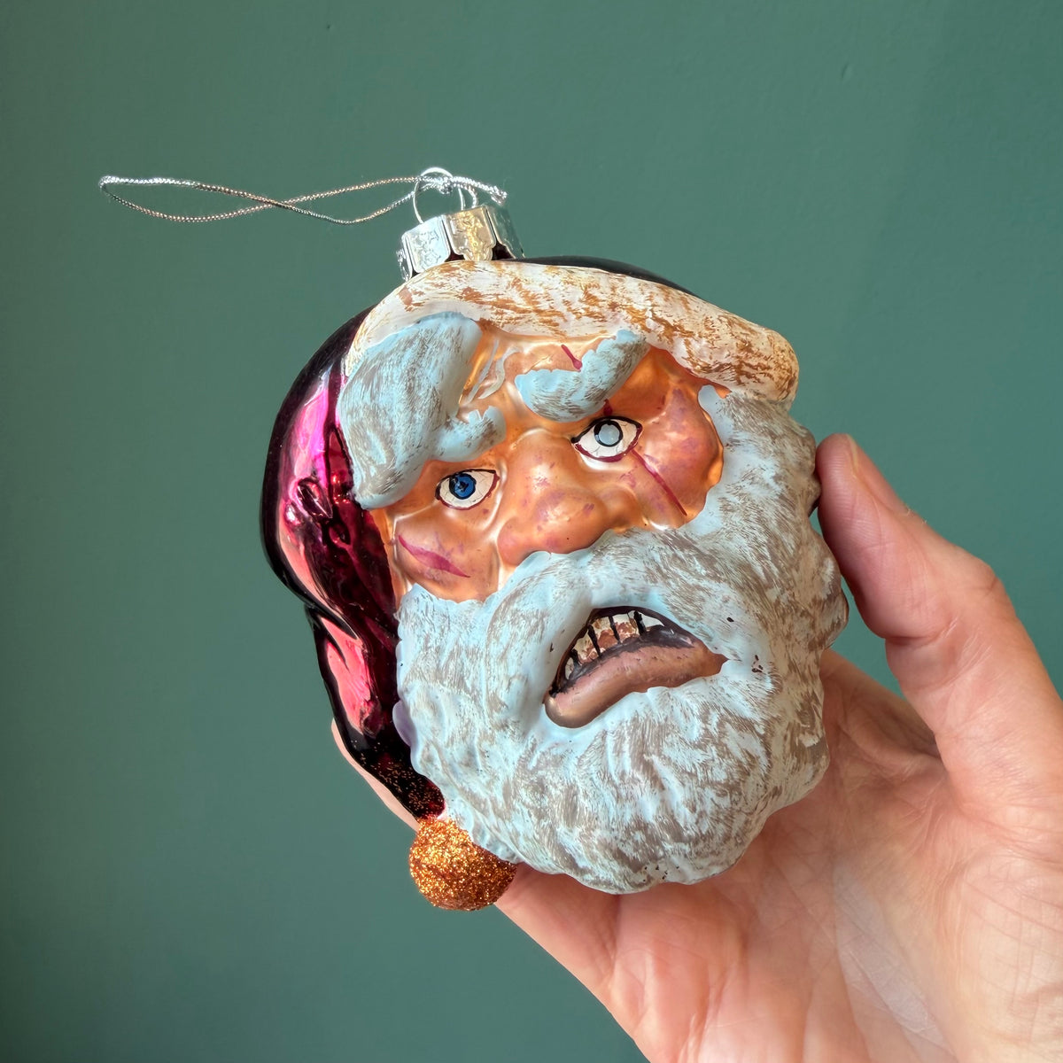 Gorenaments Glass Evil Santa Ornament