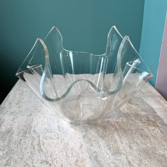 Vintage Lucite Handkerchief Bowl