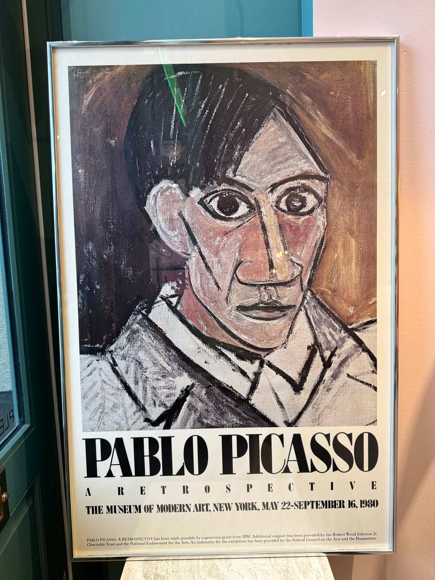 Vintage Framed 1980 "Pablo Picasso: A Retrospective" Exhibition Poster