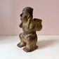 Vintage Mid-Century Aztec-Style 'Figure Carrying a Basket' Clay Pottery Planter (as is)