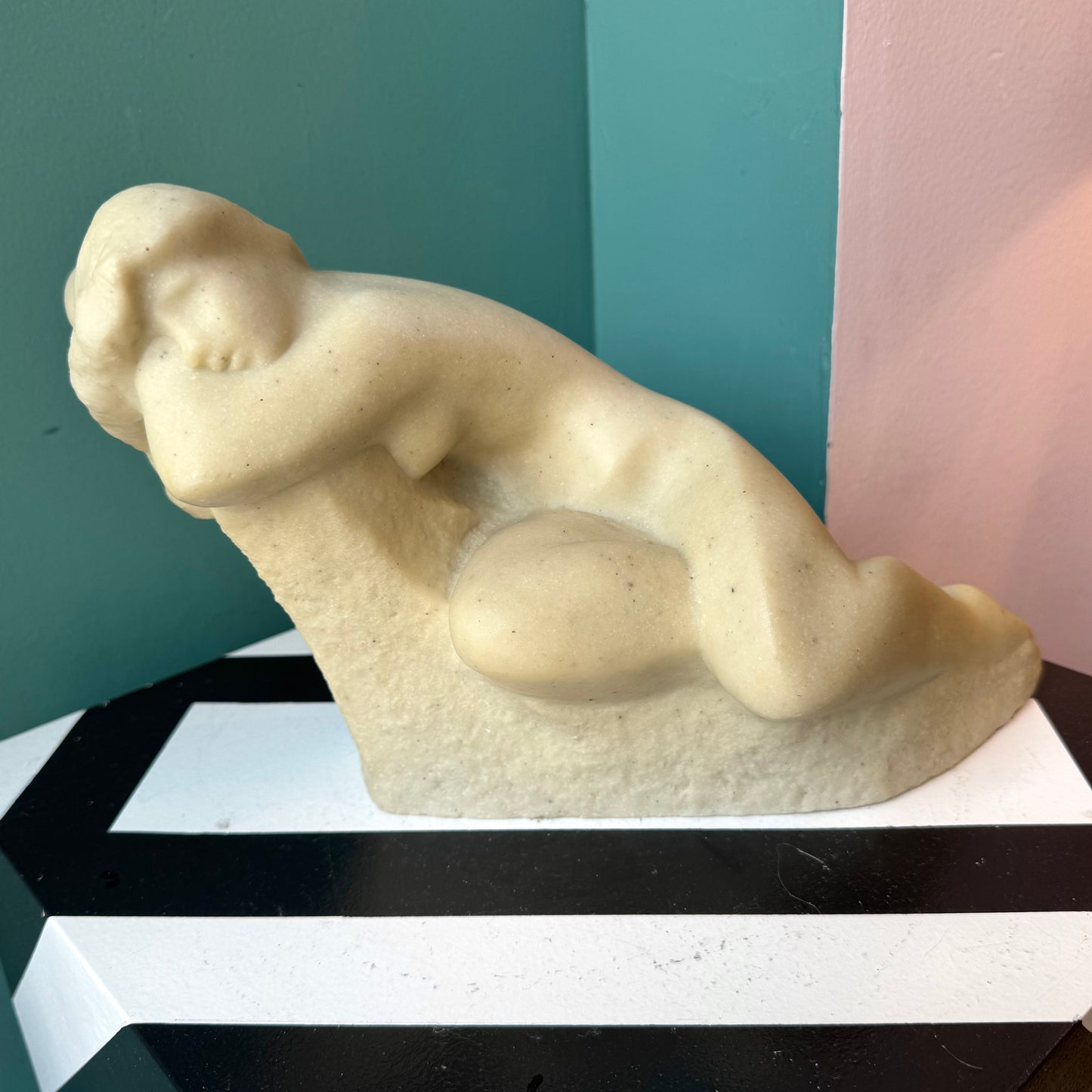 Mid Century Modern ‘The Dreamer’ Cast Resin Reproduction Sculpture by Vincent Glinsky - Signed