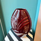Vintage Burgundy Ceramic Deco Style Vase