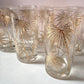 Vintage set of 6 Gold Palm Frond High Ball Glasses by Culver Ltd