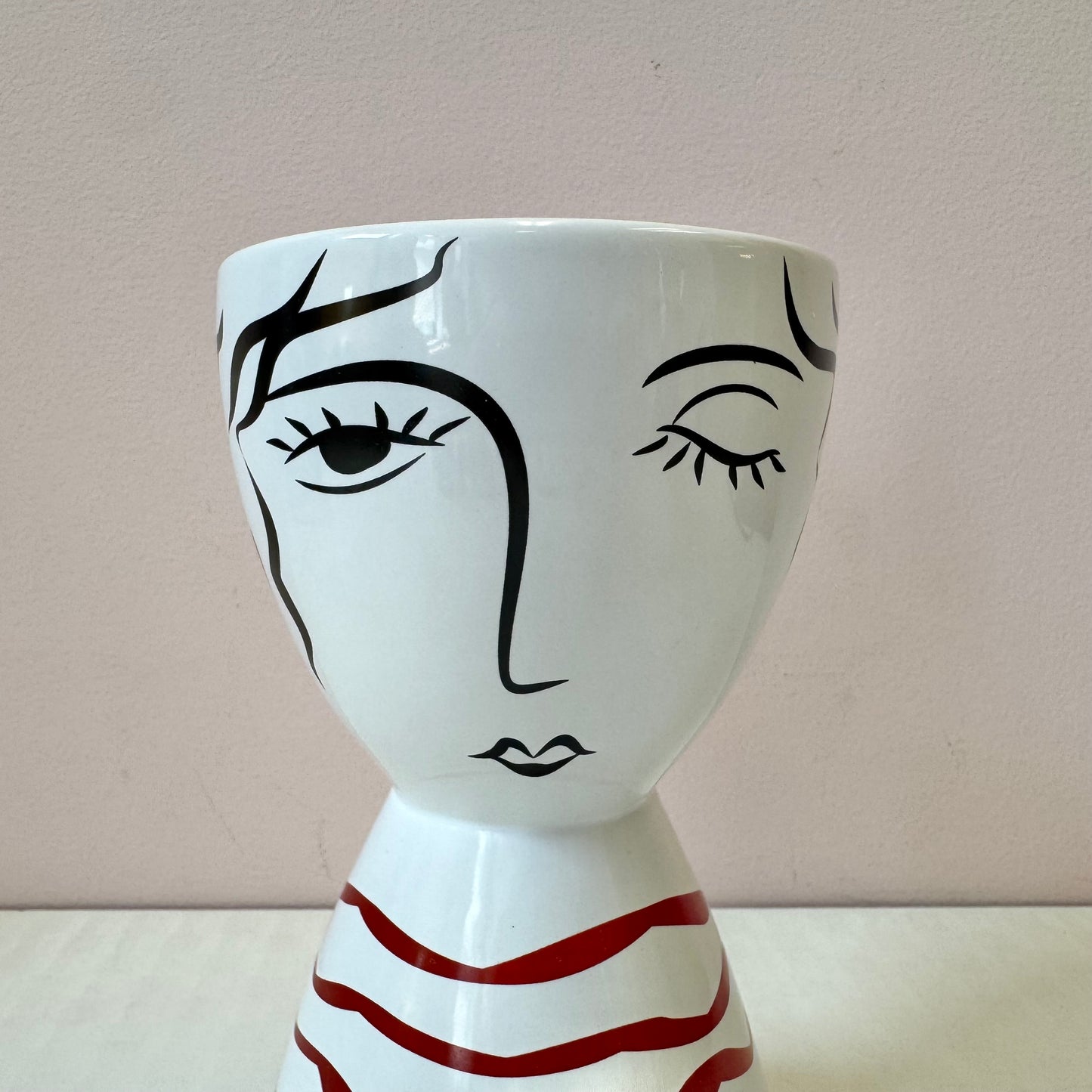 Vintage Ceramic Lady Head Vase/ Planter