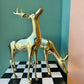 Pair of Vintage Brass Deer and Doe Statues