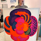 1960's "August Flower" Japanese Textile Art by Hiroshi Awatsuji