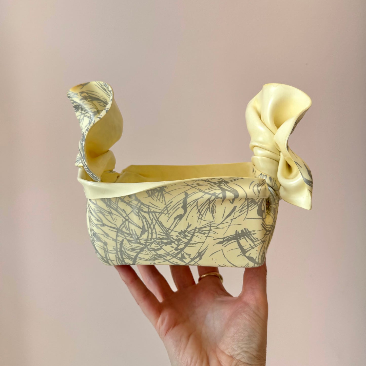 Vintage CT Designs Plastic Ribbon Box with Silver Accents