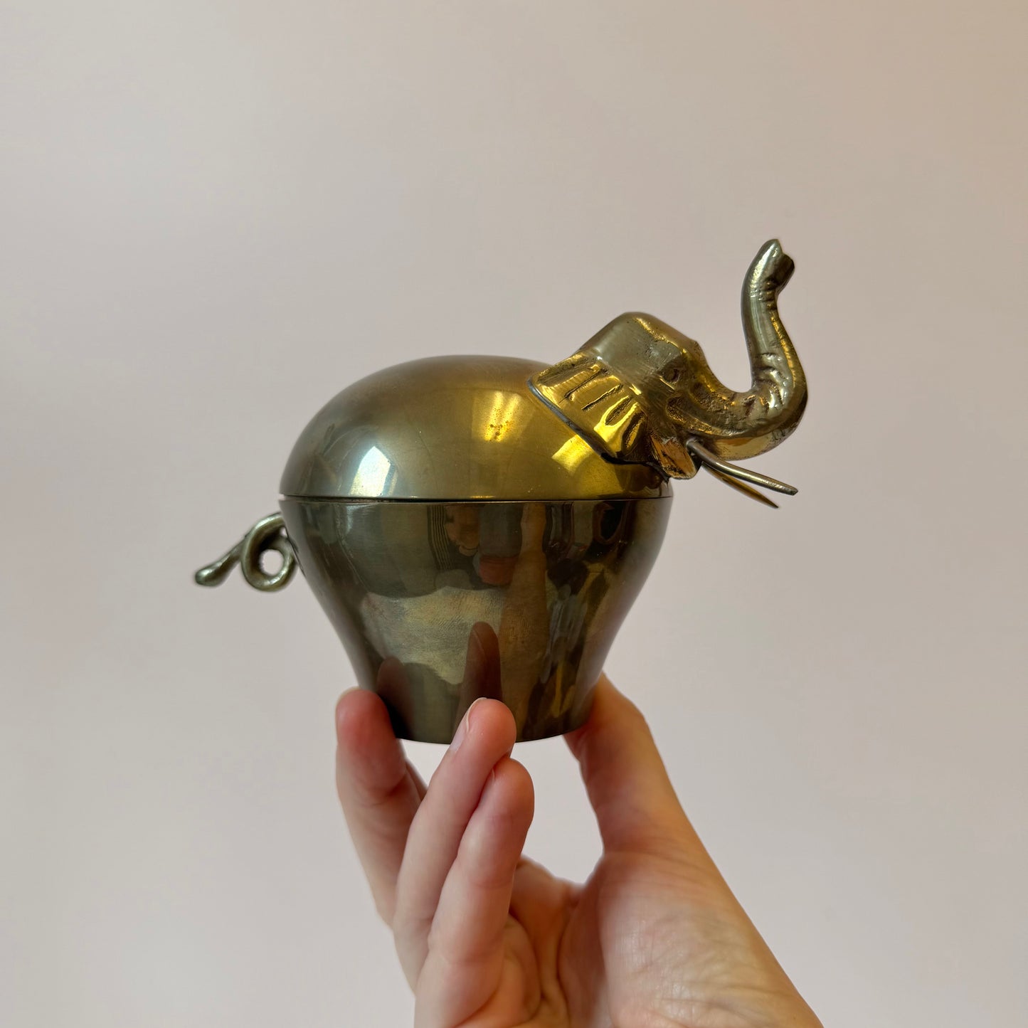 Vintage Brass Elephant Box