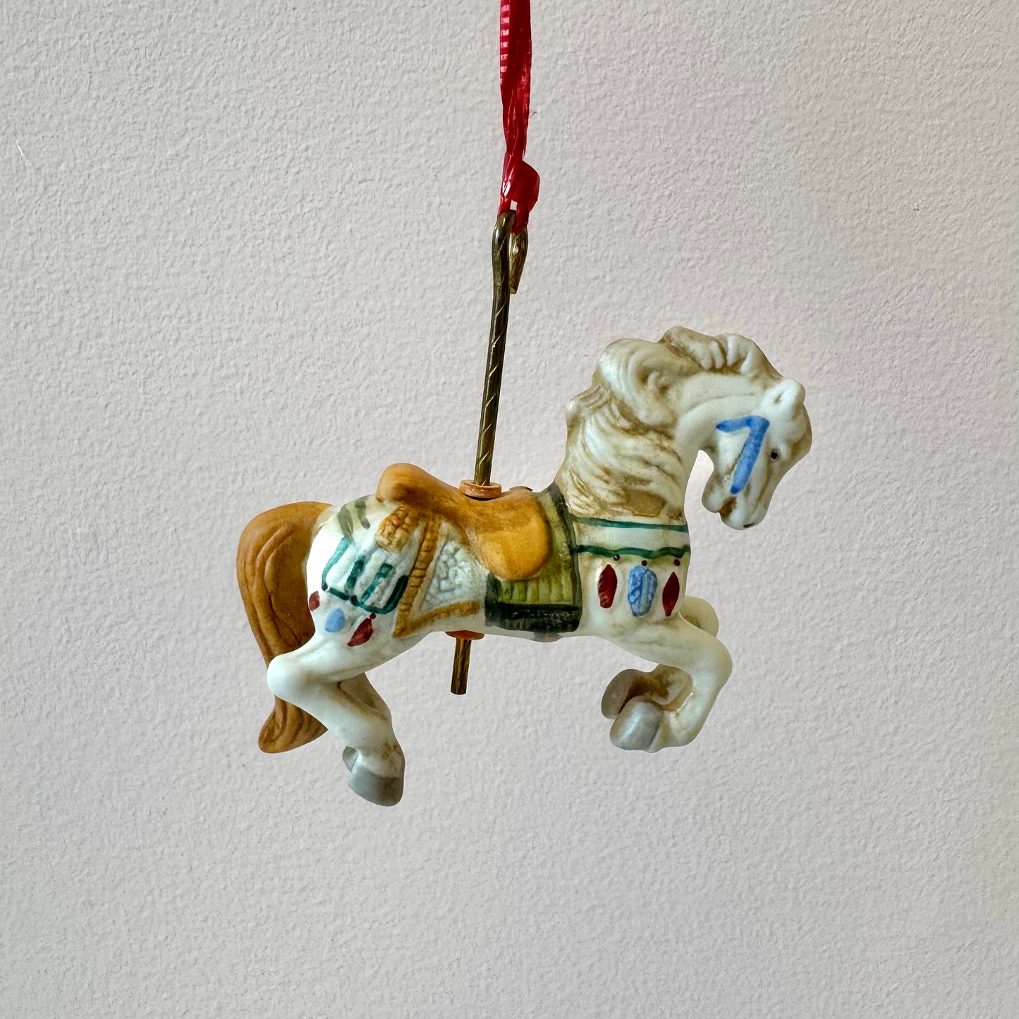 Vintage Carousel Horse Ornament in Box #10