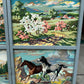 Vintage 1950's Original Paint by Numbers Screen/Room Divider