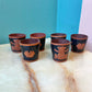 Set of 6 Vintage Leather Shot Glass Holders