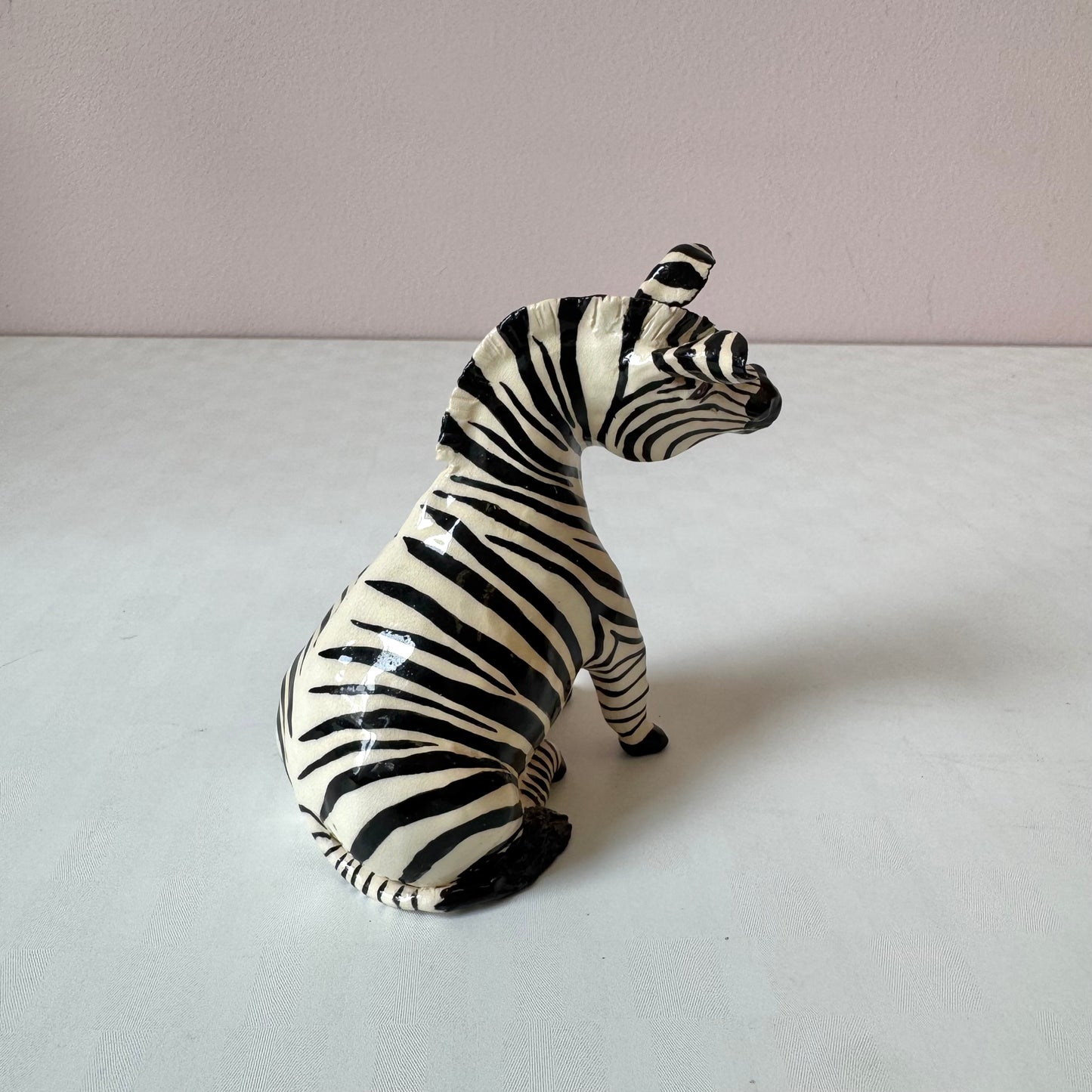 Vintage Small Bahati Ceramic Zebra Figurine