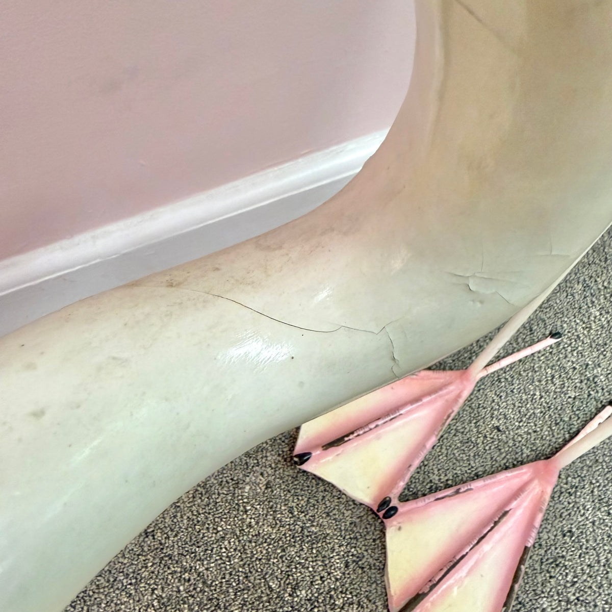 Pair of Extra Large Vintage Mexican Papier- Mache Flamingo Statues