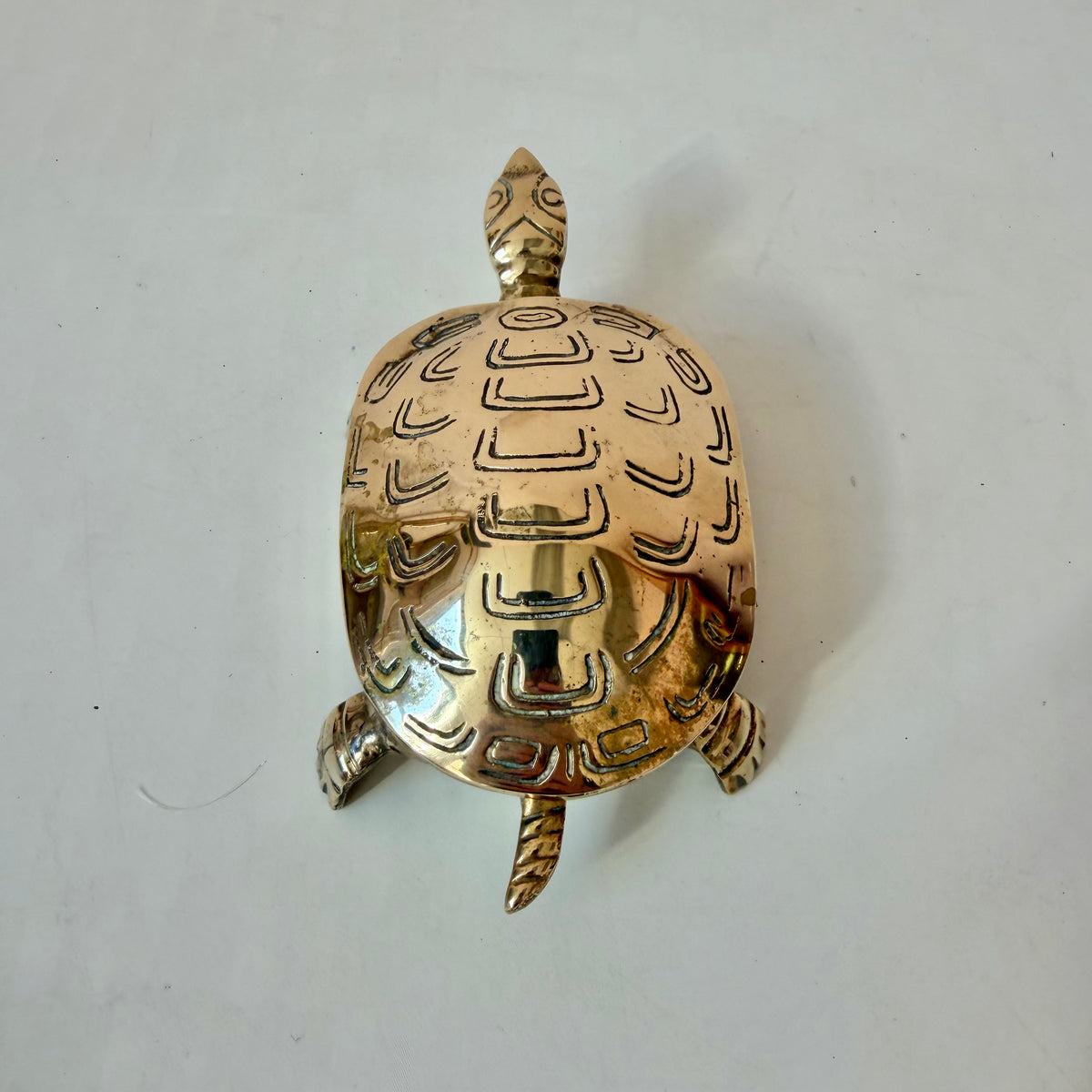 Vintage Brass Turtle Trinket Box