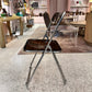 Vintage Italian Smoked Brown Lucite and Chrome Folding Chair