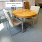 Vintage Milo Baughman Style Extendable Oval Burl and Chrome Dining Table