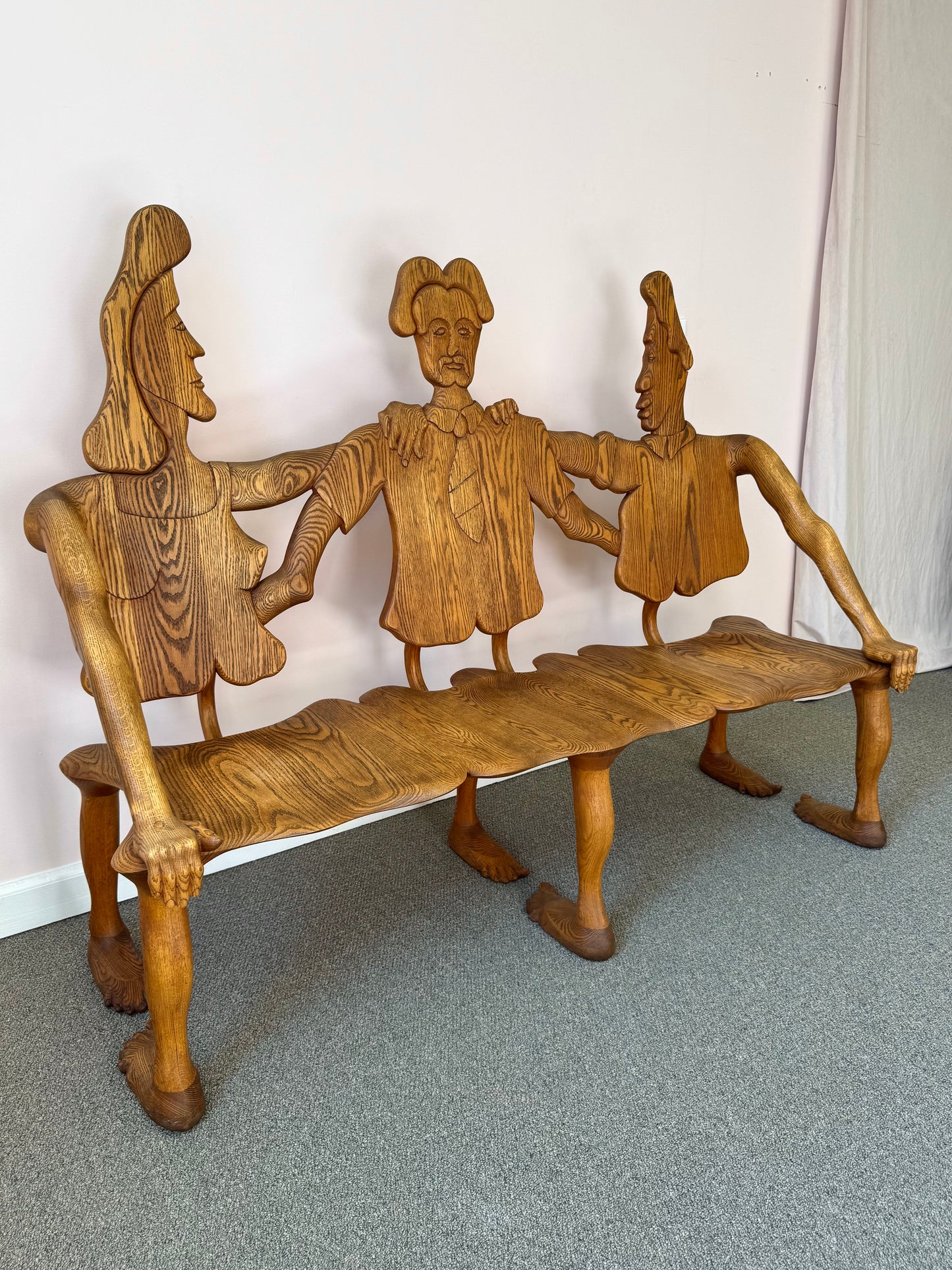 1980 Andrew Willner Three Person Bench/Signed and dated
