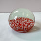 Vintage Red and White Millefiori Paperweight