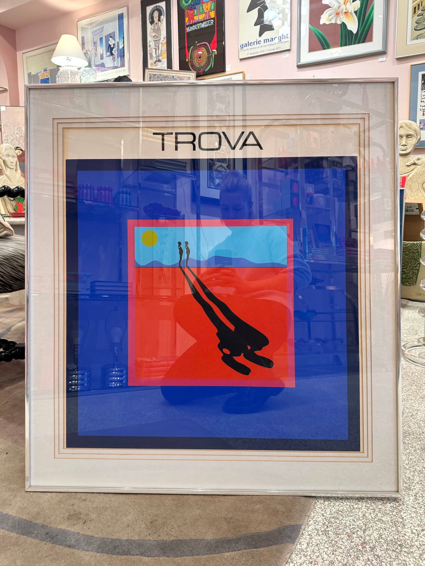 Vintage “Falling Man” Serigraph Print by Trova