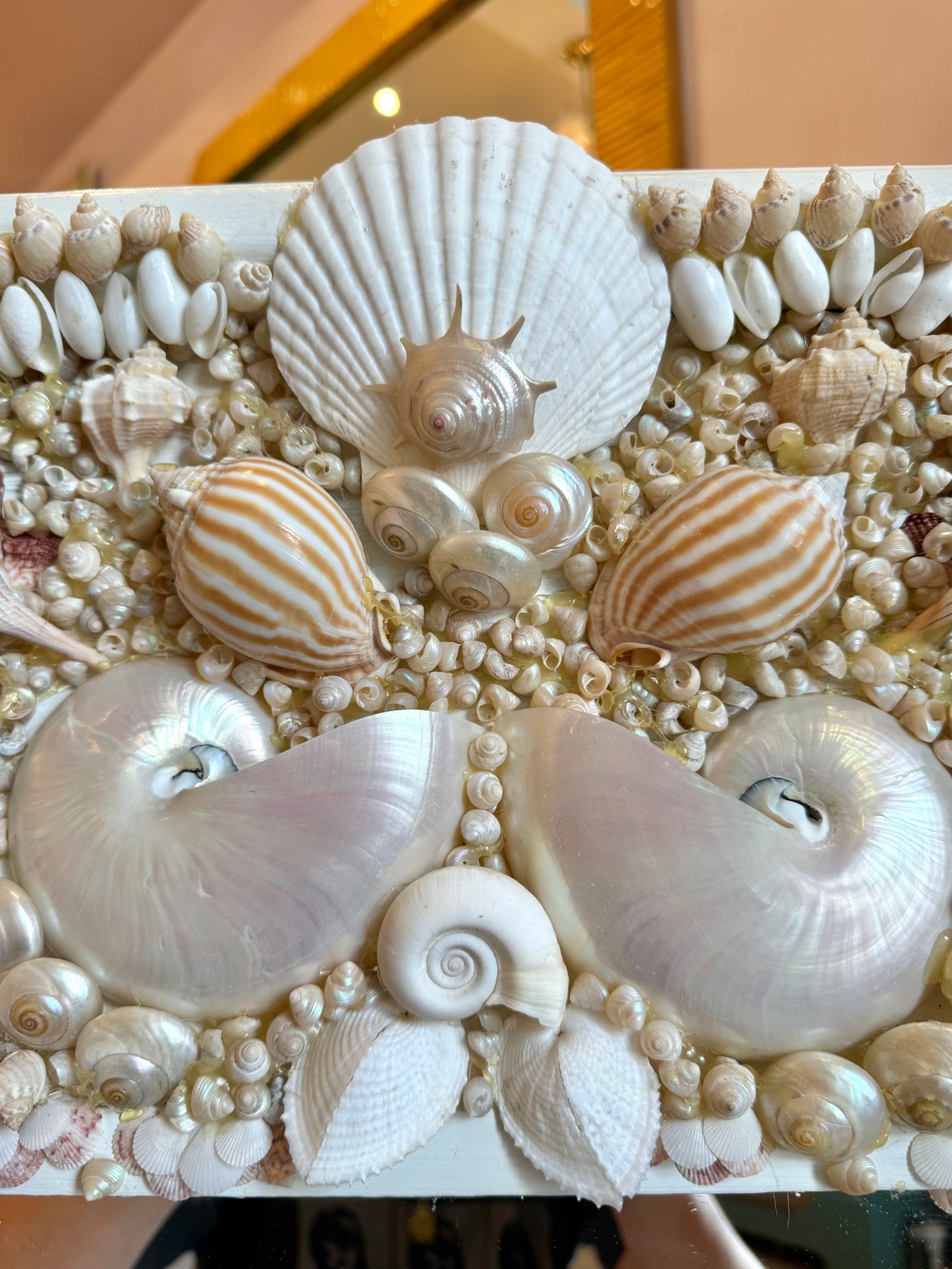 Vintage Shell Encrusted Mirror