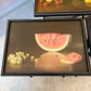 Set of 4 Vintage 1960’s Still Life Fruit Folding Tables with Stand by Artex