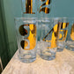 Mid Century Gold Numbered “Morgan” Highball Glasses Set 1-8
