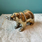 Vintage Brass Bear with Fish in Mouth Figurine
