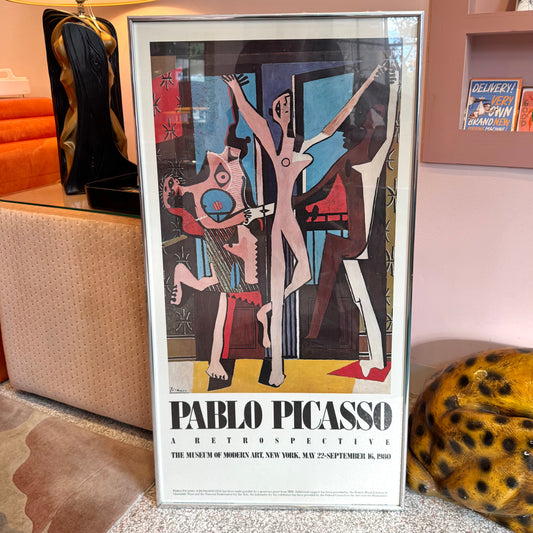 Vintage Framed 1980 "Pablo Picasso: A Retrospective" Exhibition Poster