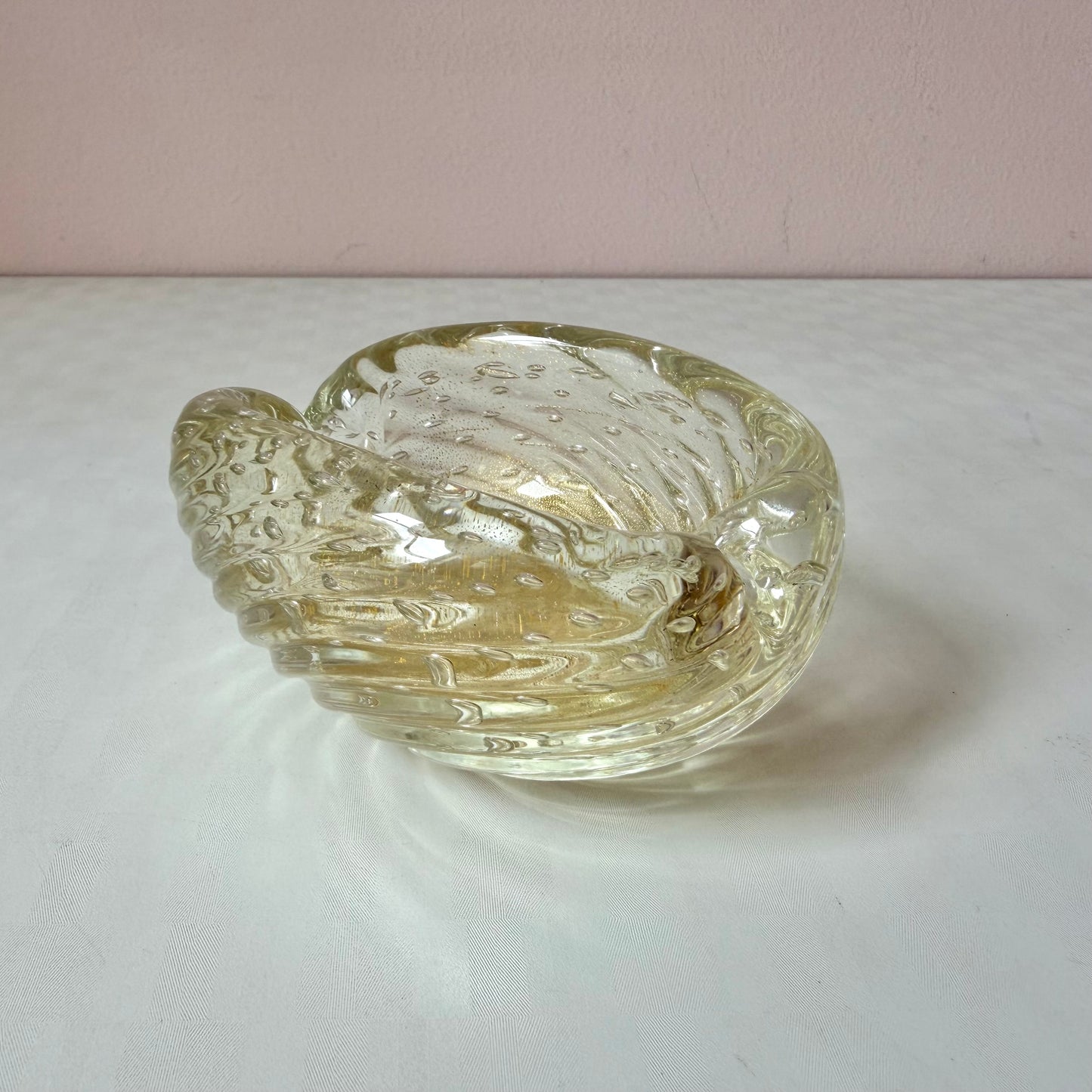 Vintage Bullicante Gold Leaf Art Glass Ashtray