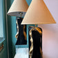 Vintage Gold and Black Abstract Female Male Lamp by FAIP