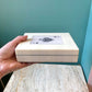White Resin Ace Box with 2 Deck of Cards