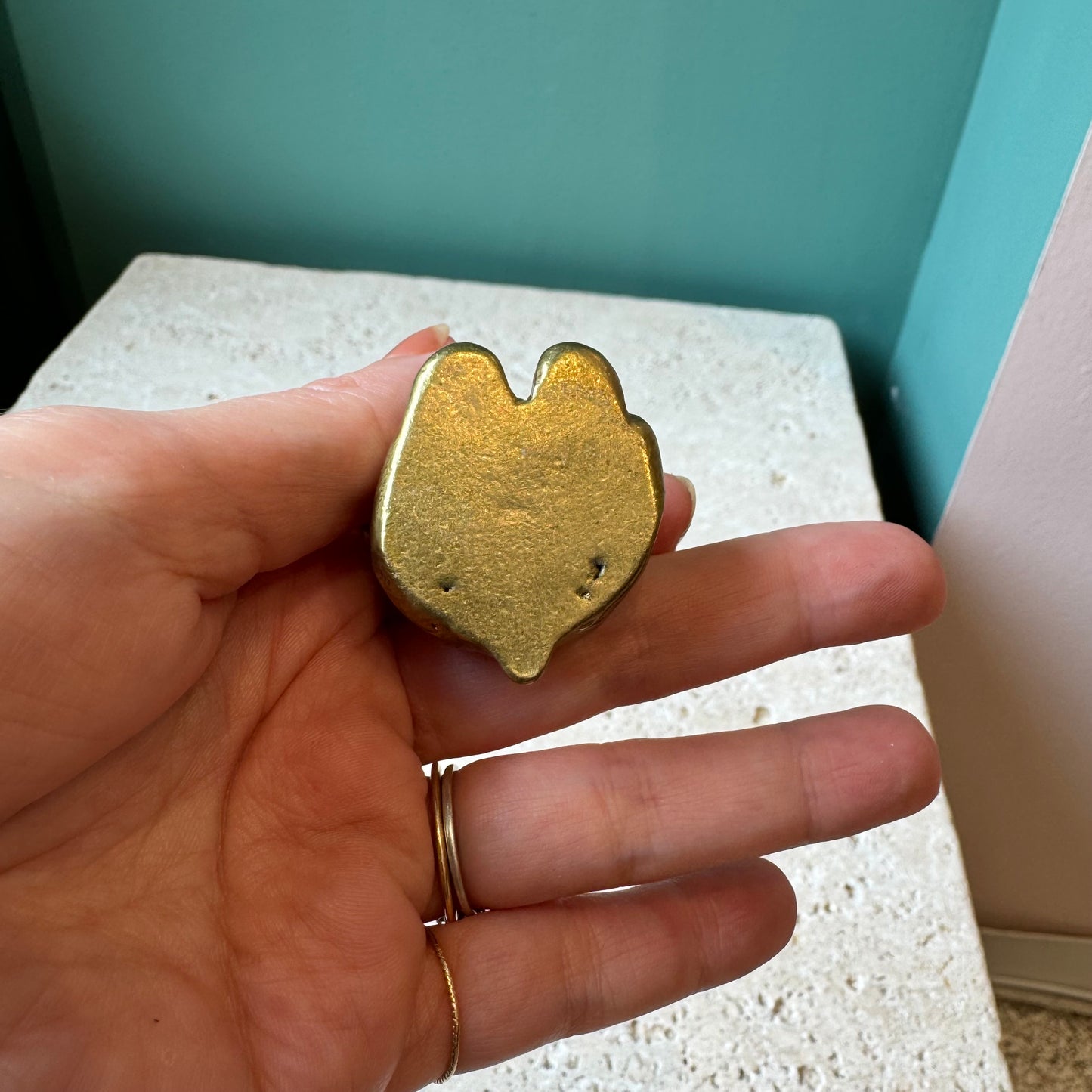 Vintage Brass Pug Dog Paperweight Figurine