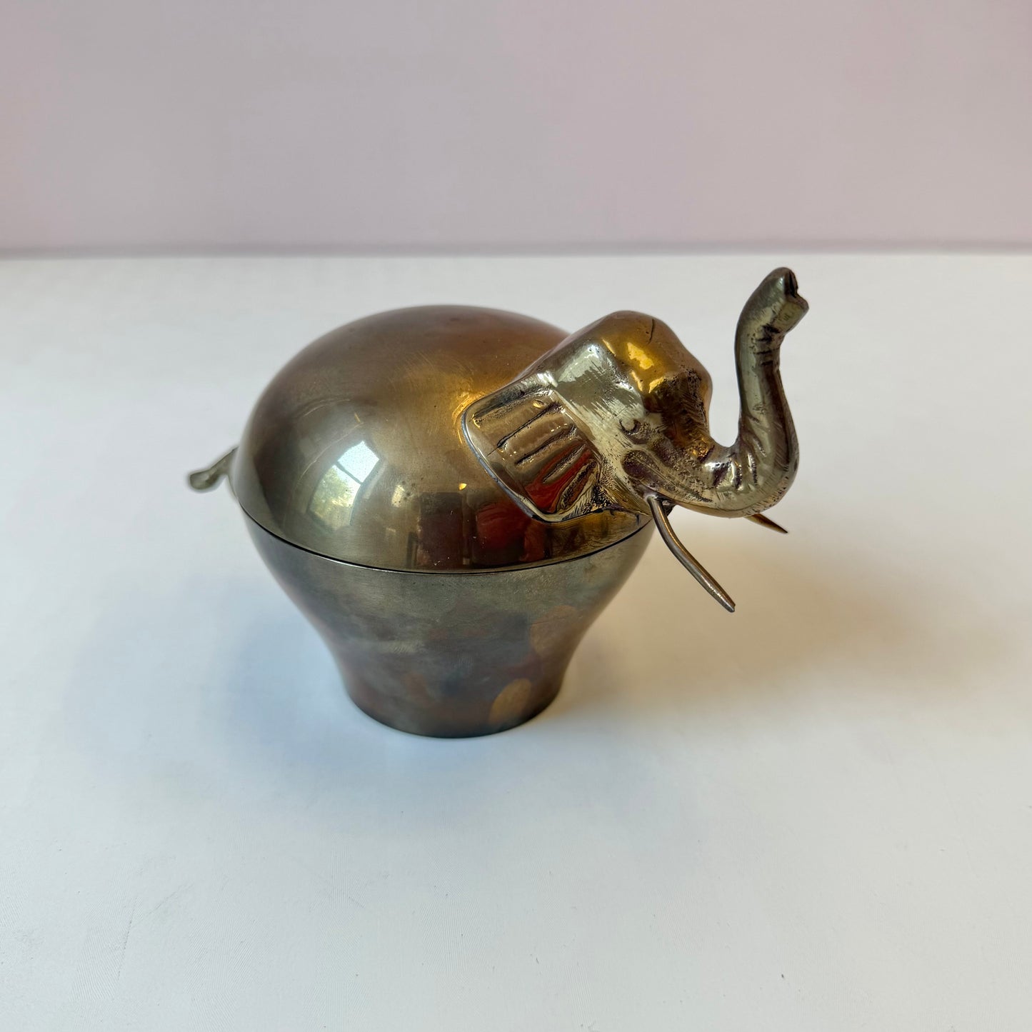 Vintage Brass Elephant Box