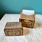 Antique Wooden Playing Card Box with Cards