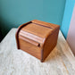Vintage Teak Roll Top Desk Organizer