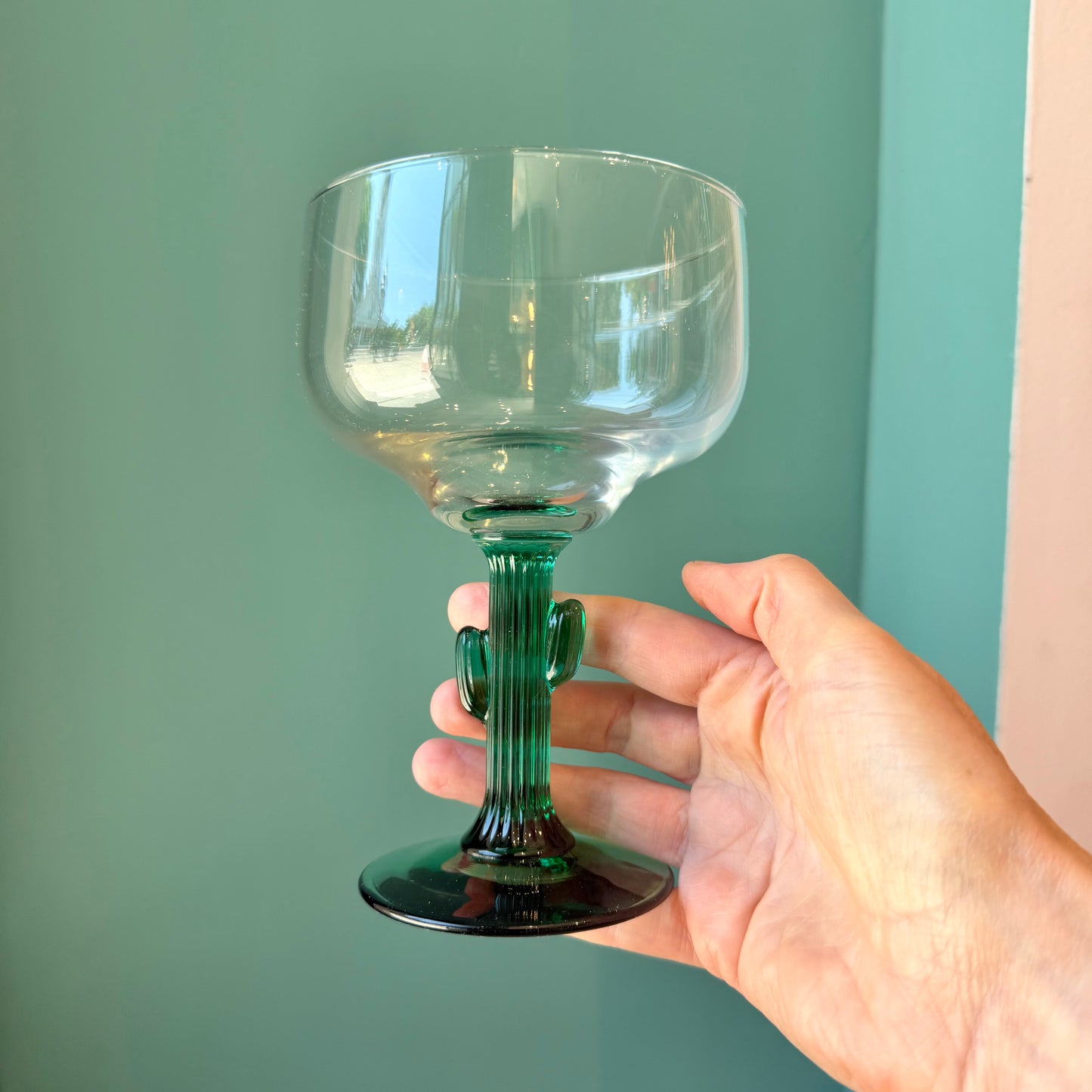 Set of 6 Vintage Libbey Glass Cactus Margarita Glasses
