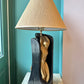 Vintage Gold and Black Abstract Female Male Lamp by FAIP