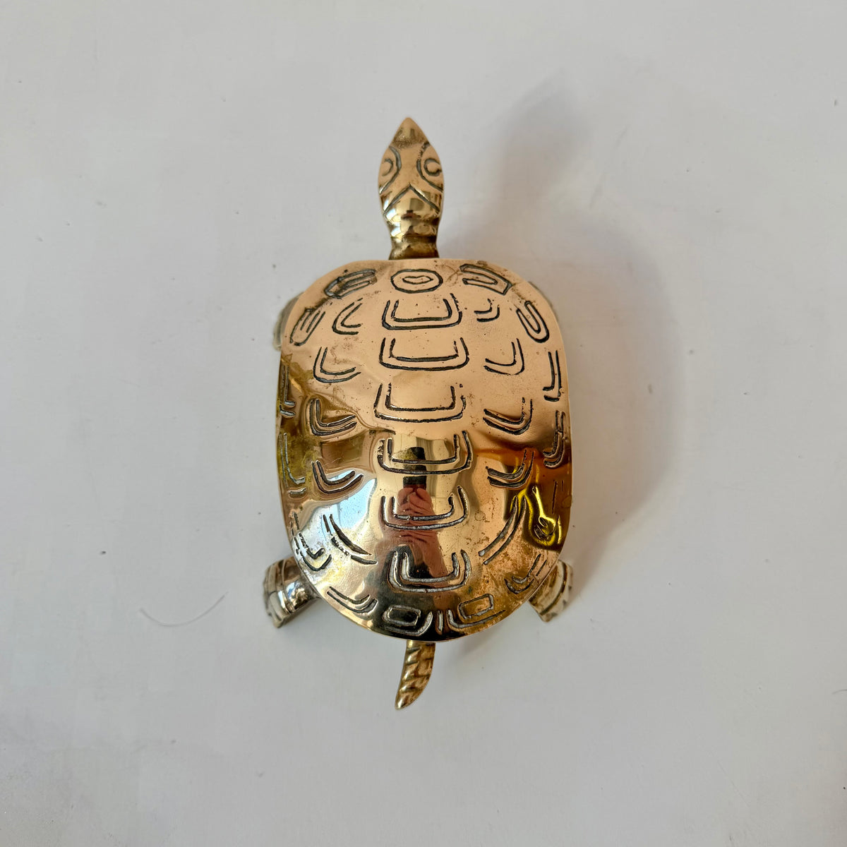 Vintage Brass Turtle Trinket Box