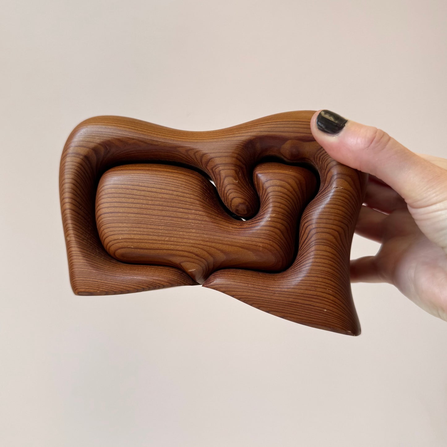 Vintage Handcrafted Rosewood Whale Storage Box