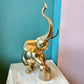 Large Vintage Brass Circus Elephant Statue