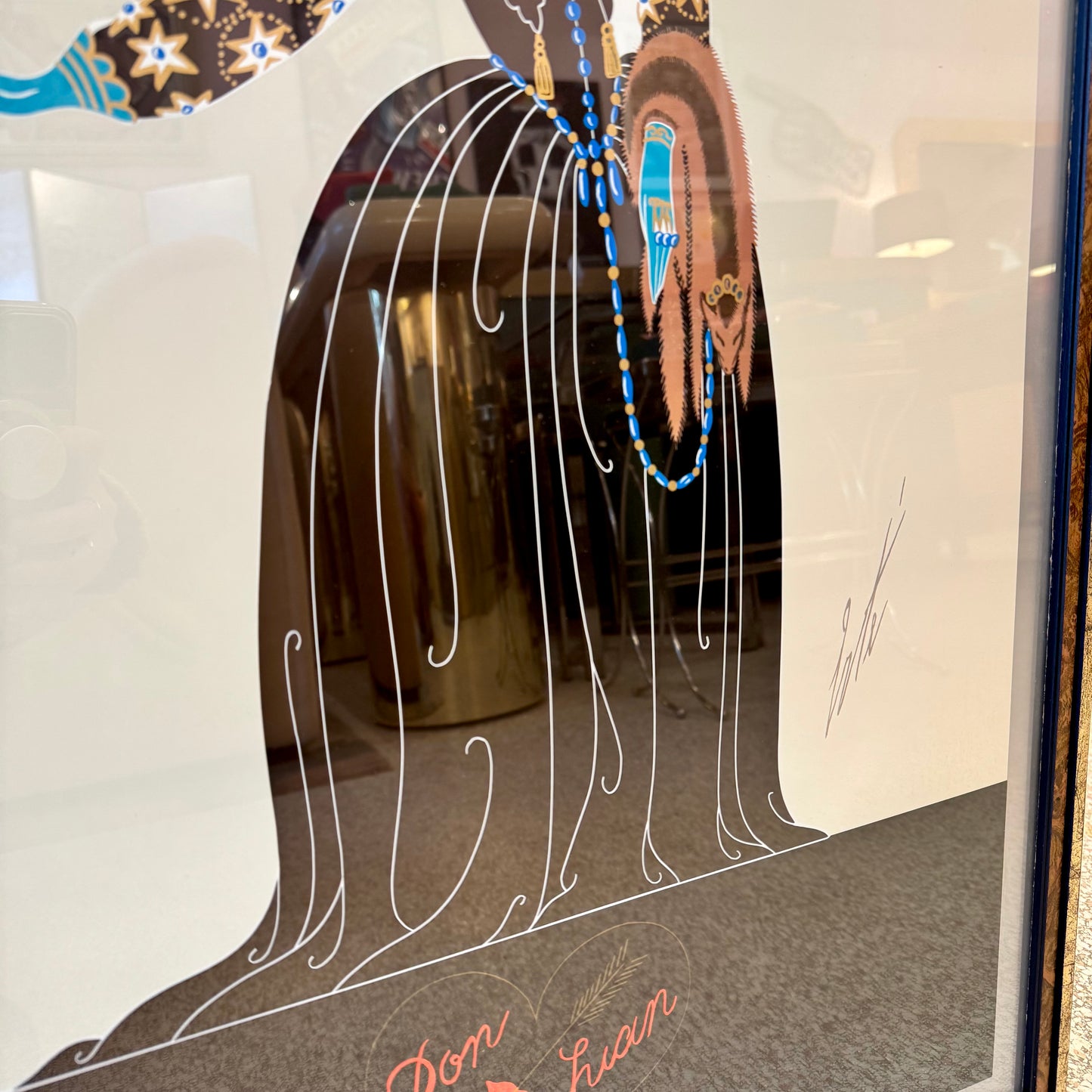 Vintage Art Deco 'Don Juan' Framed Lithograph by Erte