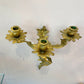 Pair of Antique Louis XV Rococo Style Brass 3 Arm Candle Sconces