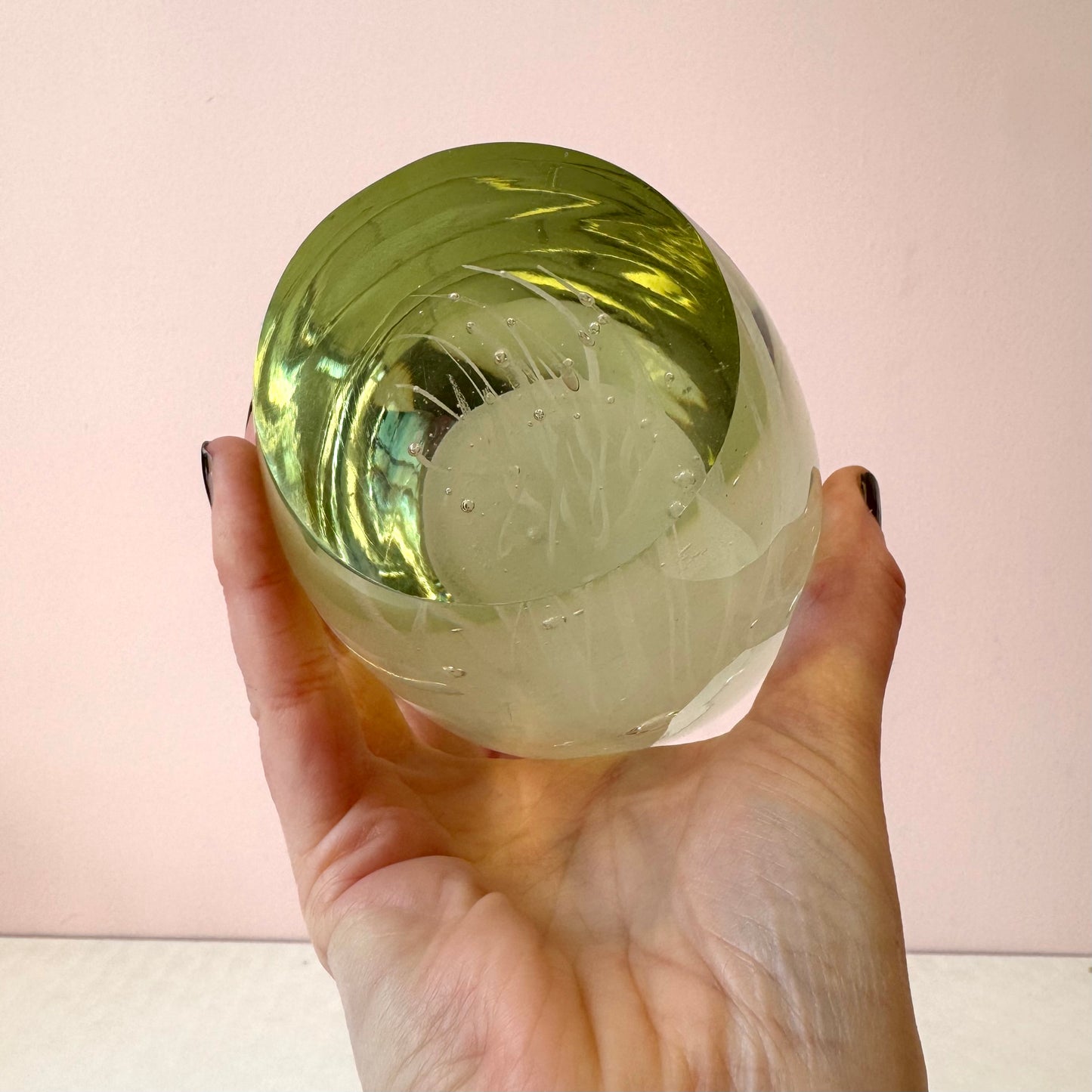 Vintage Clear Glass Jellyfish Paperweight