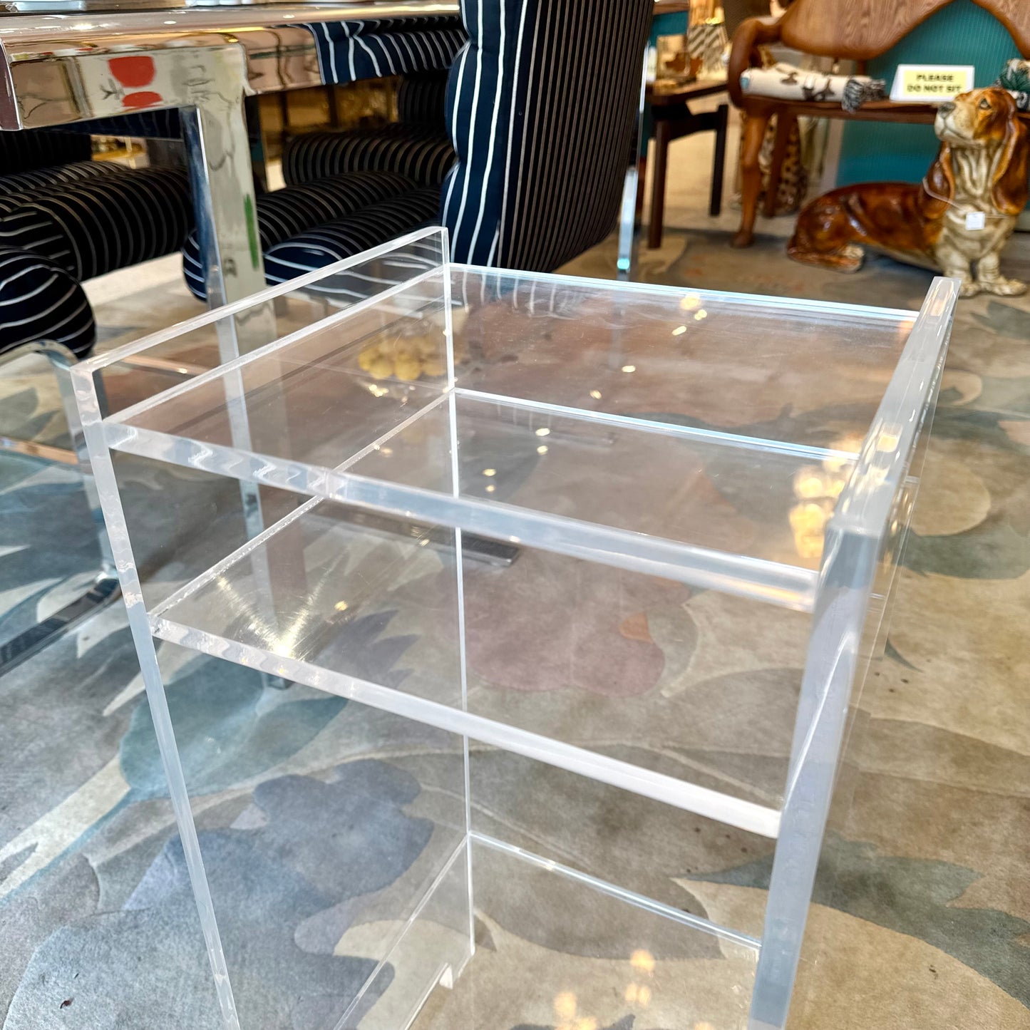 Vintage 3 Tier Lucite Shelf/Side Table