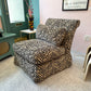 Vintage Velvet Tiger Slipper Chair
