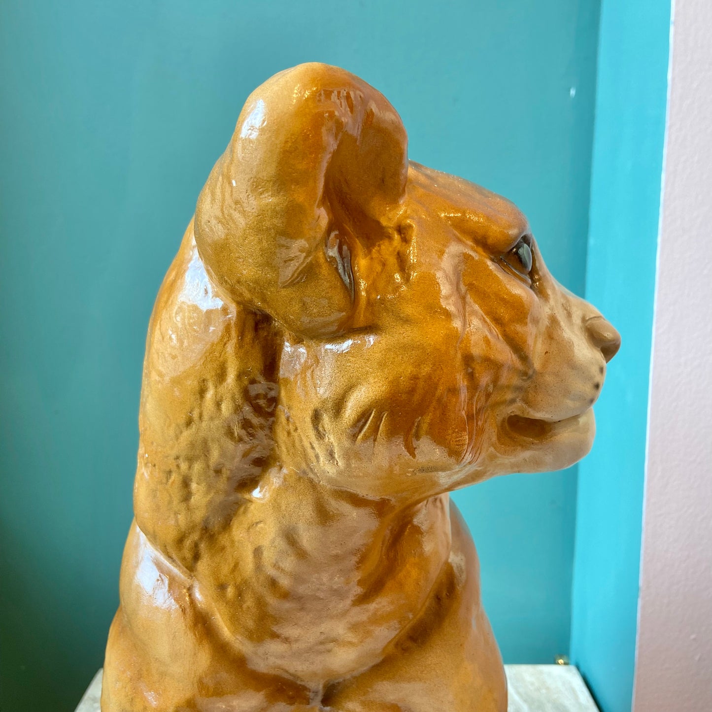 1970’s Chalkware Lion Cub Statue
