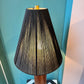 Vintage Mid Century Danish Teak and Leather Table Lamp by ESA