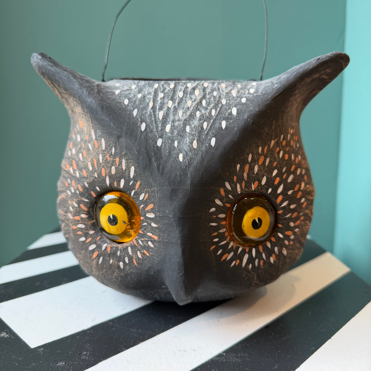 Vintage Inspired Owl Head Candy Bucket