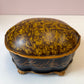 Vintage Large Hand Painted "Tortoise" Shell Lidded Jewelry Box by Castilian Imports